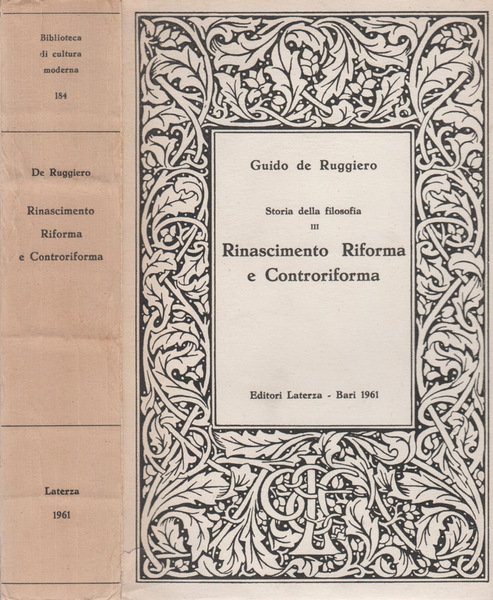 Storia della filosofia - Vol. III Rinascimento, riforma e controriforma