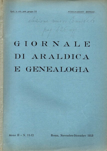 Giornale di Araldica e Genealogia. Anno II - N.11-12