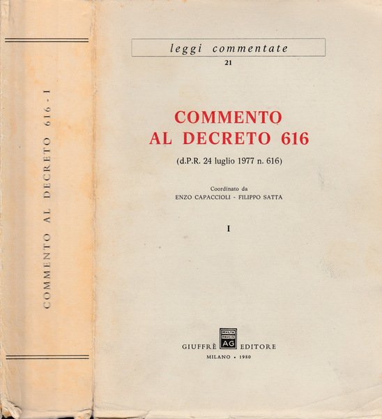 Commento al decreto 616 vol I d.P.R. 24 luglio 1977 …