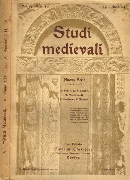 STUDI MEDIEVALI vol.14, fasc.1-2, anno XX | Immagine principale