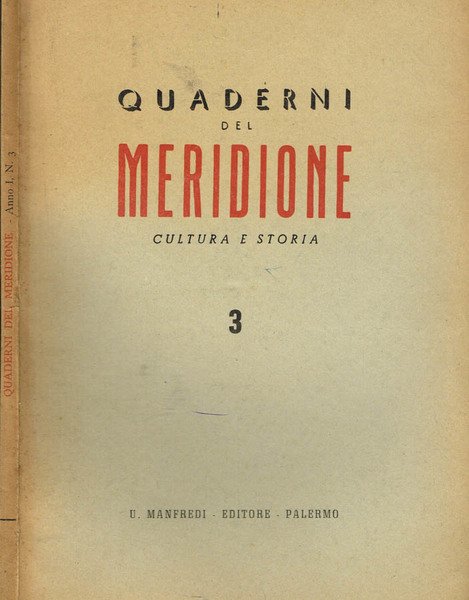QUADERNI DEL MERIDIONE vol.3 | Immagine principale