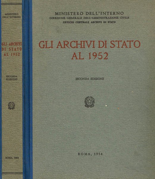 GLI ARCHIVI DI STATO AL 1952 | Immagine principale