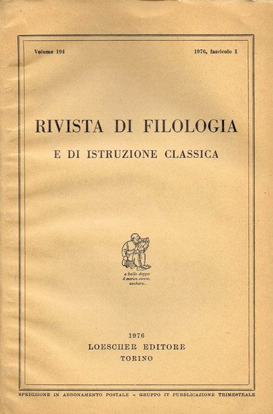 Rivista di Filologia e di Istruzione Classica (Vol. 104) | Immagine principale