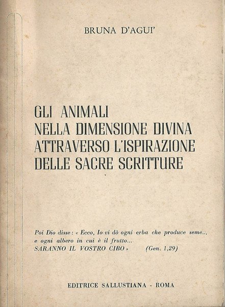 Gli animali nella dimensione divina attraverso l'ispirazione delle sacre scritture