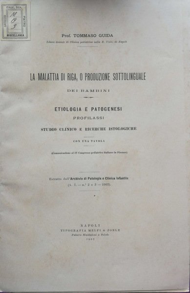 La malattia di riga, o produzione sottolinguale dei bambini