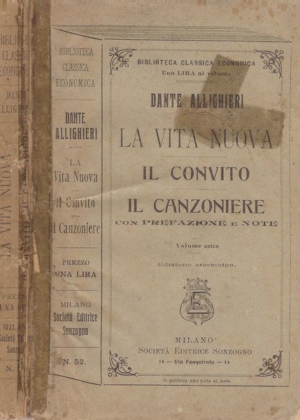 La vita nuova, Il convito, Il canzoniere