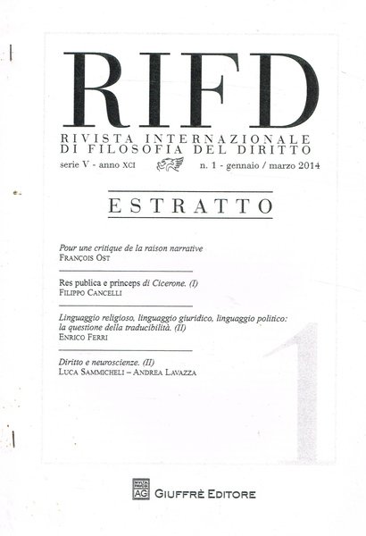 RIVISTA INTERNAZIONALE DI FILOSOFIA DEL DIRITTO SERIE V ANNO XCI …