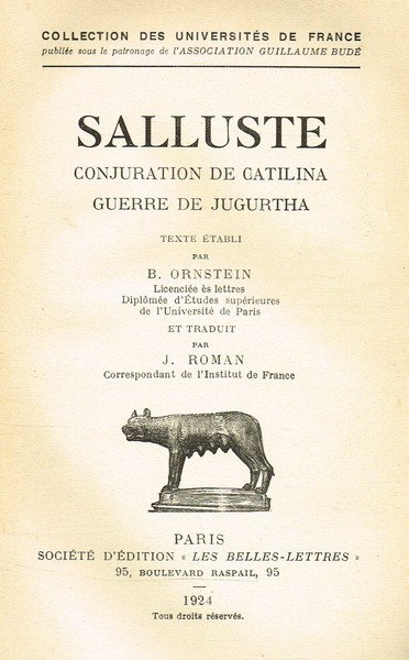 CONJURATION DE CATILINA. GUERRE DE JUGURTHA