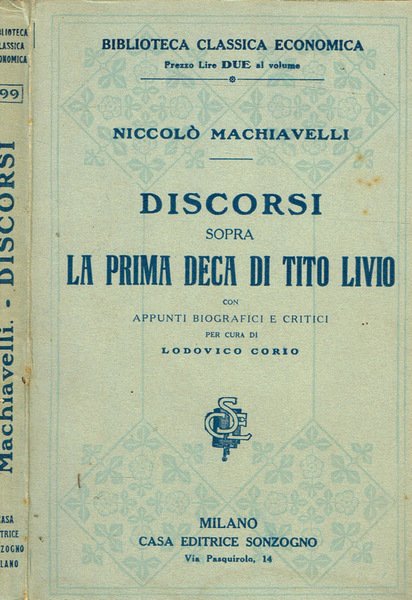 DISCORSI SOPRA LA PRIMA DECA DI TITO LIVIO