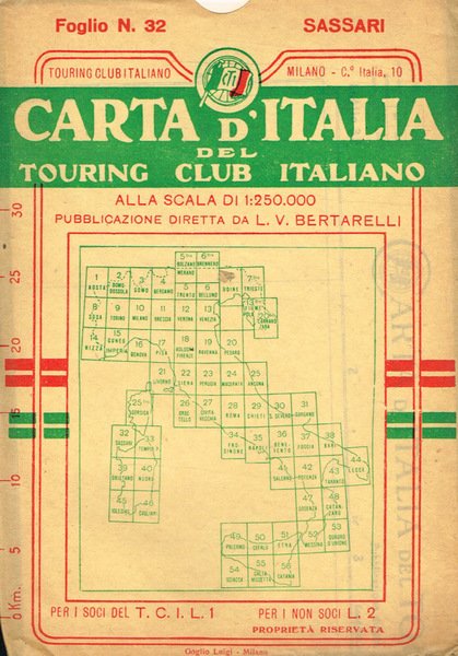 Carta d'Italia. Foglio 32 Sassari