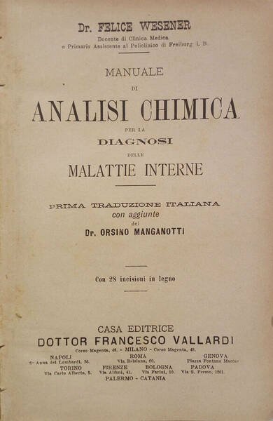 Manuale di Analisi Chimica per la diagnosi delle Malattie Interne
