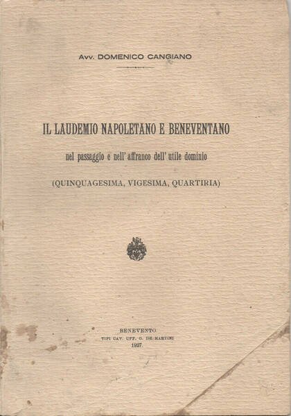Il laudemio napoletano e beneventano.