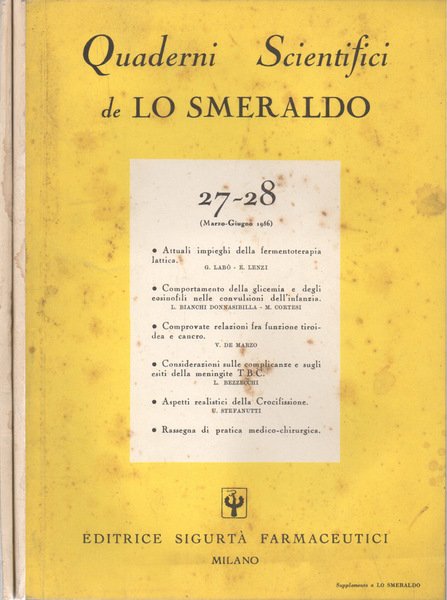 Quaderni Scientifici de Lo Smeraldo - 1956