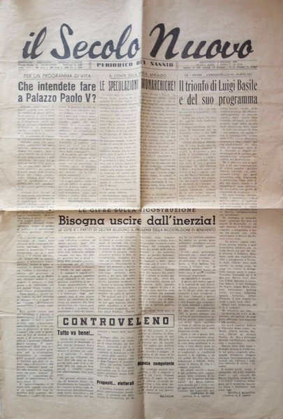 il Secolo Nuovo - 1952
