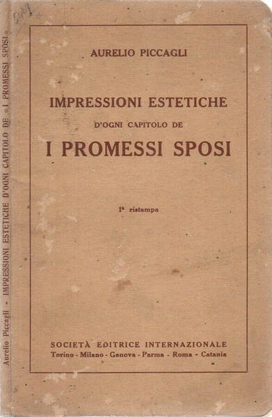 Impressioni estetiche d'ogni capitolo de I promessi sposi