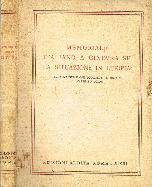 MEMORIALE ITALIANO A GINEVRA SU LA SITUAZIONE IN ETIOPIA