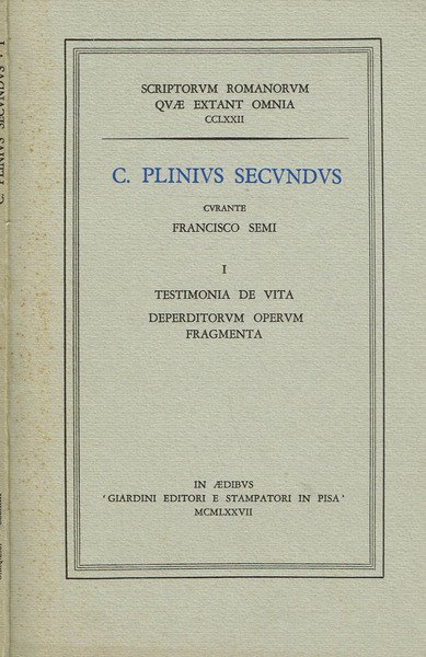 TESTIMONIA DE VITA. DEPERDITORUM OPERUM FRAGMENTA. I | Immagine principale
