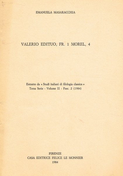 VALERIO EDITUO, FR.1 MOREL, 4
