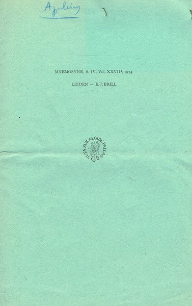 MNEMOSYNE, S.IV, VOL. XXVII, 1974 | Immagine principale