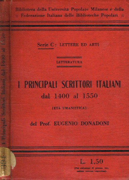 I principali scrittori italiani dal 1400 al 1550