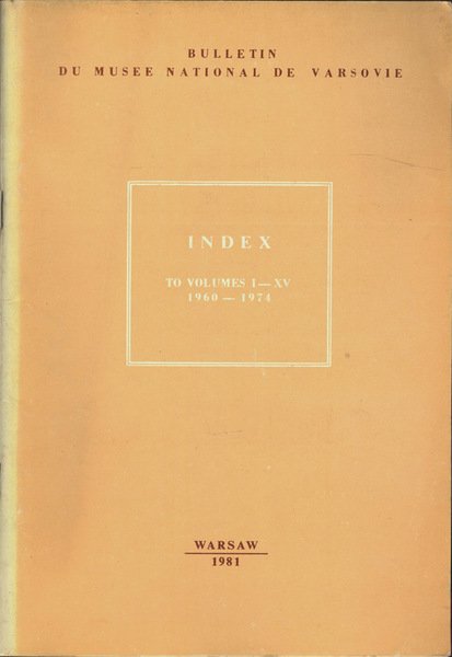 Index to Volumes I-XV, 1960-1974 | Immagine principale
