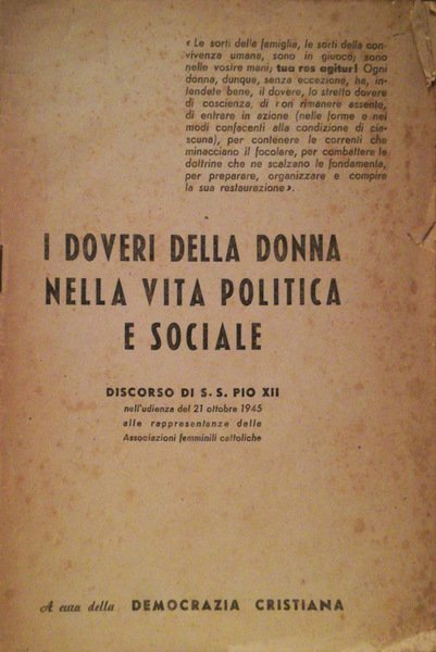 I doveri della donna nella vita politica e sociale