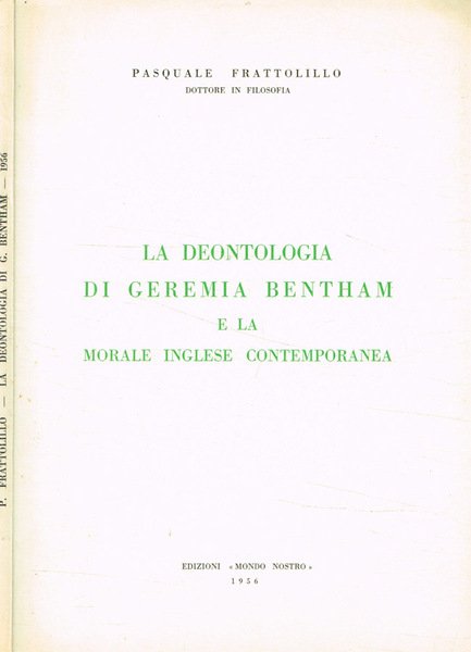 La deontologia di Geremia Bentham e la morale inglese contemporanea