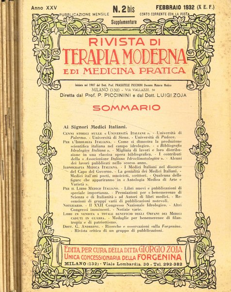 Rivista di terapia moderna e di medicina pratica. Fasc.2bis, 3, …