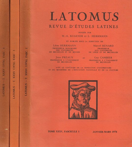 LATOMUS. REVUE D'ETUDES LATINES tome XXXV fasc.1 3 4 | Immagine principale