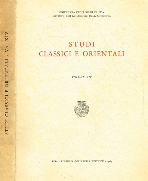 STUDI CLASSICI E ORIENTALI vol. XIV | Immagine principale