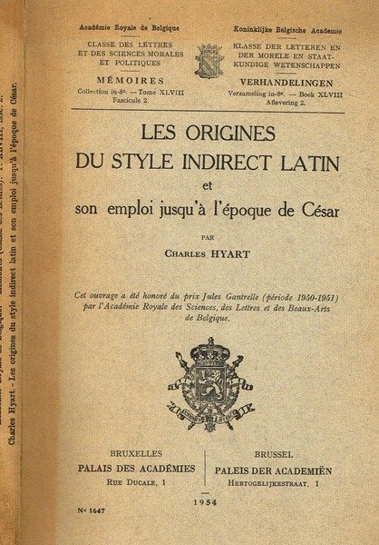 LES ORIGINES DU STYLE INDIRECT LATIN ET SON EMPLOI JUSQU'A' … | Immagine principale