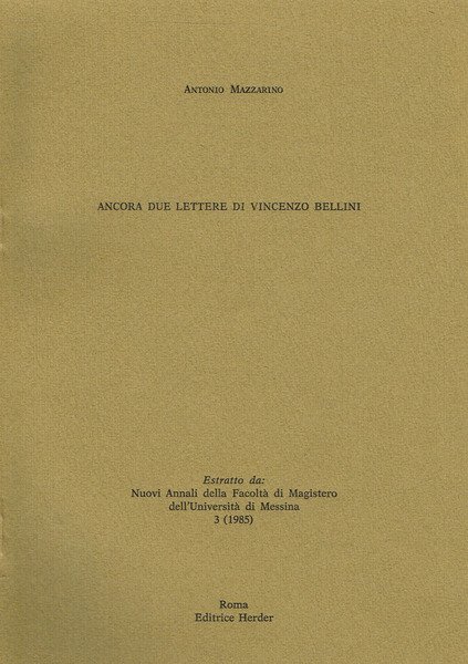 ANCORA DUE LETTERE DI VINCENZO BELLINI | Immagine principale