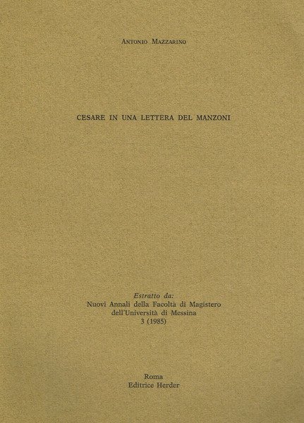 CESARE IN UNA LETTERA DEL MANZONI
