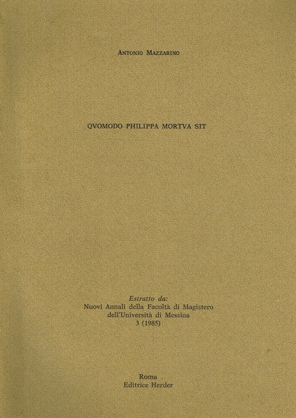 QUOMODO PHILIPPA MORTUA SIT | Immagine principale