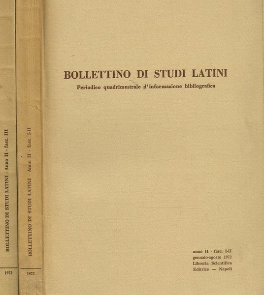 BOLLETTINO DI STUDI LATINI anno II | Immagine principale