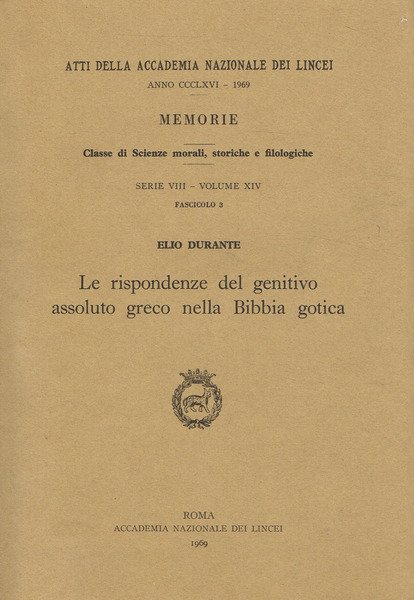 ATTI DELLA ACCADEMIA NAZIONALE DEI LINCEI anno CCCLXVI. MEMORIE, CLASSE …