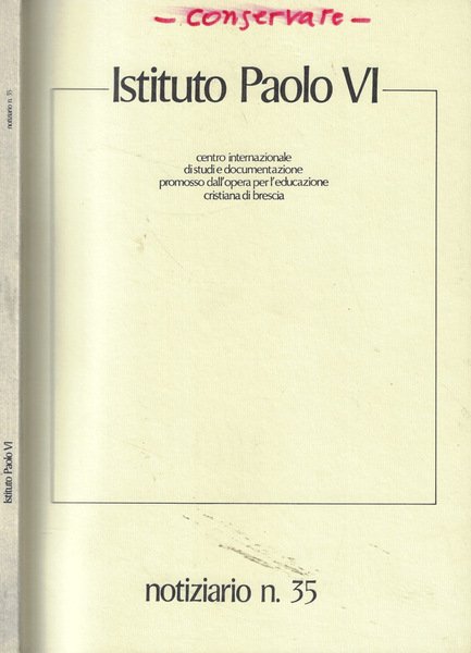 Istituto Paolo VI notiziario n. 35 Anno 1998
