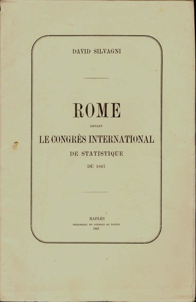 Roma devant le Congrès International de statistique-Memoire de Rome