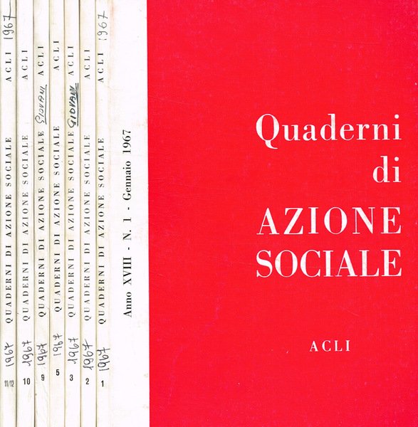 Quaderni di azione sociale. Rivista mensile anno XVIII n.1, 2, …