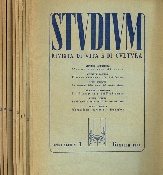 Studium. Rivista di vita e di cultura anno XLVII n.1 …