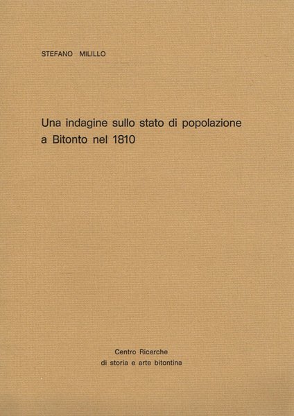 Una indagine sullo stato di popolazione a Bitonto nel 1810