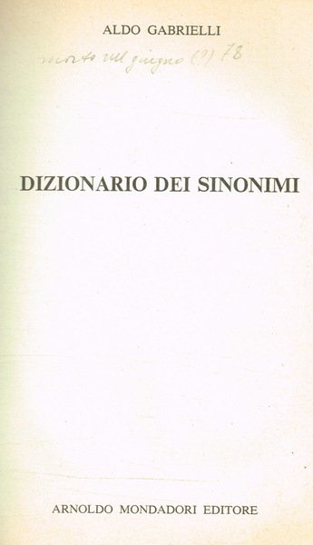 Dizionario dei sinonimi