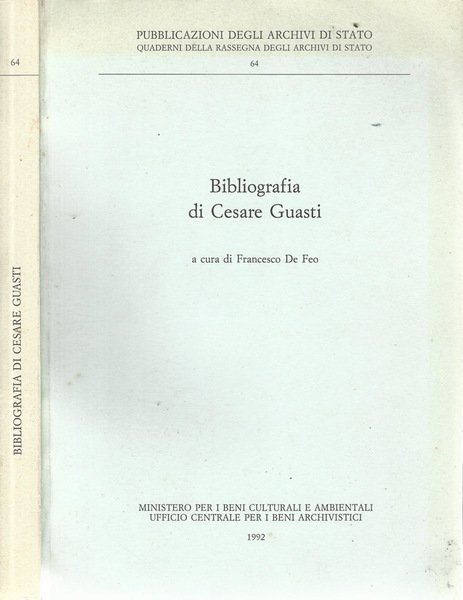 Bibliografia di Cesare Guasti