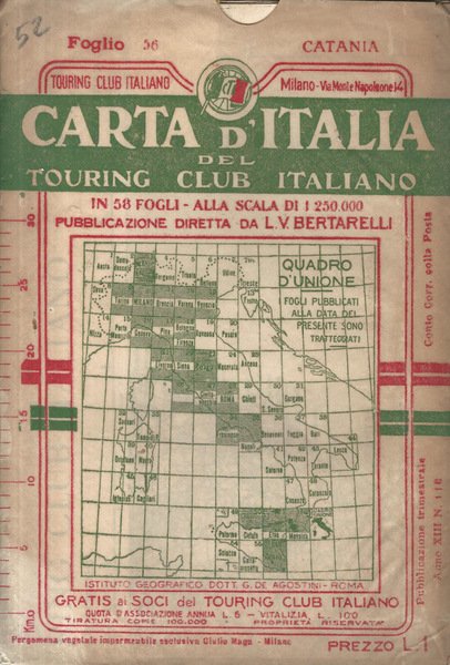 Carta d'Italia. Foglio 56. Catania