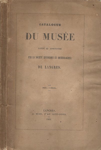 Catalogue du Musée | Immagine principale