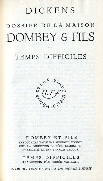 Dossier De La Maison Dombey & Fils - Temps Difficiles