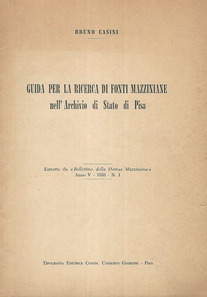 Guida per la ricerca di fonti mazziniane nell'archivio di Stato …