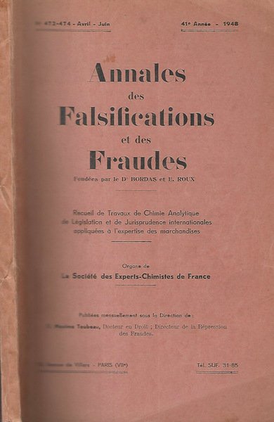 Annales de falsifications et des fraudes