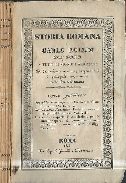 Storia romana dalla fondazione di Roma sino alla battaglia D'Azio …