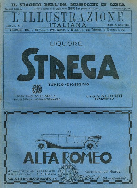 L'ILLUSTRAZIONE ITALIANA N. 40 anno L, N.3 anno LII, N.17 anno LIII, N.12 anno LVI